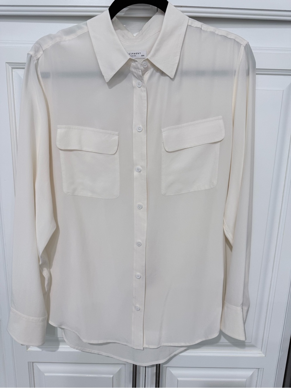 Equipment Ivory Button-Down Shirt with Flap Pockets